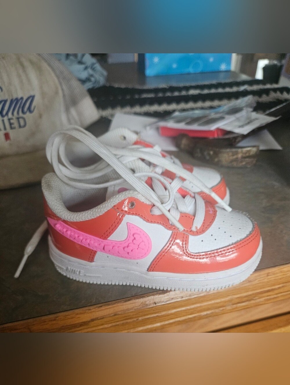 Nike Kids Coral and Pink Swoosh Sneakers
